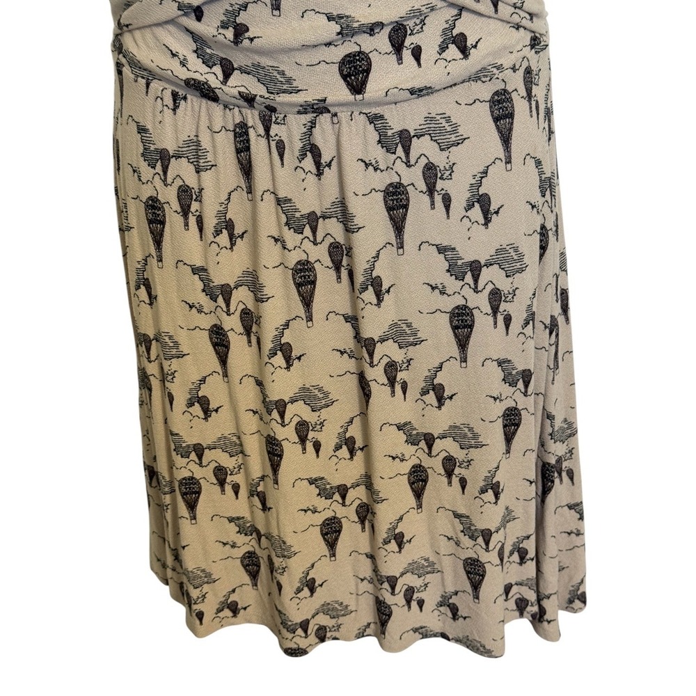 ANTHROPOLOGIE LEIFNOTES Up And Away Hot Air Balloon Print Faux Wrap Dress Small - Picture 5 of 8